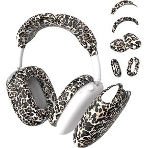 4 in 1 Silicone Case Cover Compatible with Apple Airpods Max Headphones, Printed Ear Pad Case Cover Ear Cups Cover and Headband Cover Headband Pad Compatible with Apple Airpod Max (Starry Sky Pink)
