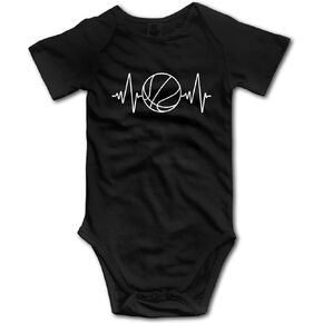 Basketball Passion Baby Climbing Short Sleeve Onesie 0-6 Month Black