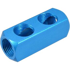 uxcell G 1/2" Thread 5 Ports 2 Way Manifold Block Splitter,Quick Connect Air Hose Inline Splitter Coupler,Air Compressor Splitter