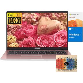 ASUS Newest Vivobook 15.6 inch Laptop, Intel N6000 4-Cores CPU, 4GB RAM, 128GB eMMC + 512GB SSD, 1-Year Microsoft Office 365, Windows 11 S