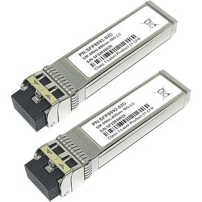 10GBase-SR SFP+LC Transceiver, 850nm Multimode SFP 10GE Optical Module,up to 300 Meters, Plug and Play, Compatible with Various Brands Open Switches (2-Pack)