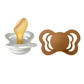 BIBS Pacifiers - Couture Collection | BPA-Free Baby Pacifier | Made in Denmark | Set of 2 Haze/Caramel Color Premium Soothers