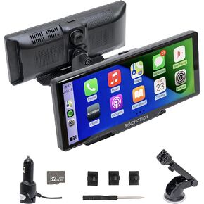 Portable Wireless Apple Carplay & Android Auto Monitor, 9.3 Inch HD IPS Screen, Car Radio Receiver, Multimedia Player, Bluetooth, AUX/FM, Mirror Link, DVR, Voice Controls in Saudi Arabia