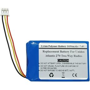 1050mAh 7.4V Replacement Battery for Unide n Atlantis 270 Two Way Radios, BBTG092001, BT-1035