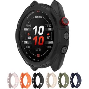 حافظة MOTONG متوافقة مع Garmin Approach S70 مقاس 47 مم من مادة TPU - حافظة ساعة واقية من مادة TPU متوافقة مع Garmin Approach S70 مقاس 47 مم (47 مم أسود)