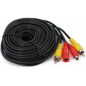 15M 59Ft RCA DC Power Audio Video AV Extension Cable for CCTV Security Car Tuck Bus Trailer Reverse Parking Camera in Kuwait