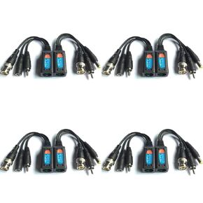 Evertech 8 Megapixel HD-CVI/TVI/AHD/CVBS Passive Video Audio Power Balun Cat5 Cat6 Data Transmitter via UTP Cable - 4 PAIRS