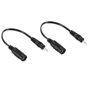 MECCANIXITY DC Extension Cable 5.5x2.1mm Female to 2.5x0.7mm Male Power Extension Wire Plug Cord for LED Strip Camera CCTV, Black Pack of 3