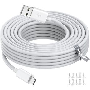 5M/16FT Micro USB Power Extension Cable Compatible with Wyze Cam V3, Wyze Cam Outdoor, Blink Camera, Kasa, Arlo Essential, Eufy, Yi, Nest Cam Indoor, Power Charging Cord for Home Security Camera