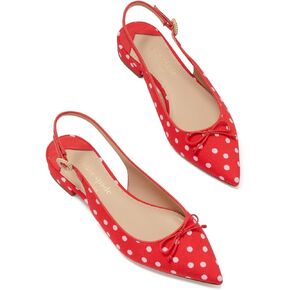 Kate Spade New York Women's Veronica Ballet Flat, Ponderosa Red/Fresh White, 6