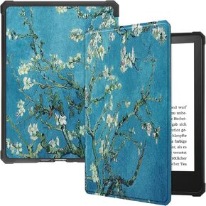 Case for 7" Kindle Paperwhite (12th Generation, 2024) and Kindle Colorsoft Signature Edition, UUcovers Ultra Slim Lightweight Shell PU Leather Protective Cover with Auto Sleep/Wake, Paris Eiffel Tower