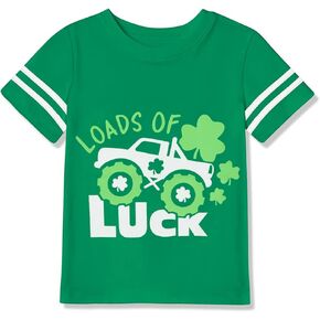 DDSOL سانت باتريك تي شيرت طفل صبي فتاة محظوظ البرسيم شامروك قميص القطن قصير الأكمام طفل الأيرلندية سانت تي شيرت in Kuwait