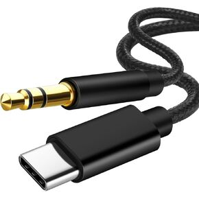 USB C to 3.5mm Aux Cable, USB C to Aux Plug Cable for Car Mobile Phone, Audio Jack Adapter Compatible with Samsung Galaxy S22 S21 S20 Note 20/10+ A73 A53, Pixel 6 5 4 and More