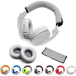 Thick Soft Protein Leather Ear Pads & Headband Cushion Cover Replacement Kits Compatible with Pioneer HDJ-X5 X5BT HDJ-X7 X7BT HDJ-X10 DJ Headphone (Blue Polyester Kits)