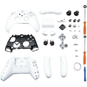 Hzxkqmil Full Housing Shell Set for Xbox Series X/S Controller, Replacement Shell Case Cover Side Rails LB RB Bumper Buttons D-pad Accessories for Xbox Core Controller (Black)