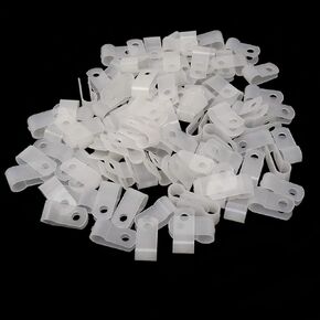 Honbay 100PCS 1/4 Inch White Nylon R-type Cable Clamps Wire Clamps Wire Clips for Wire Management
