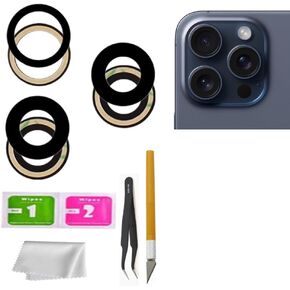 Rear Camera Glass Replacement for iPhone 15 Pro Max with Tape Pre-Installed +Repair Tools in Kuwait