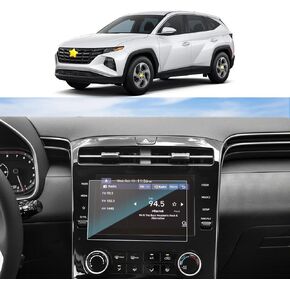 Screen Protector Film for 2021 Tucson NX4 Navigation Display Anti Scratch Tempered Glass 9H Hardness HD Clear Anti-Explosion Hyundai GPS LCD Touch Screen Protector Foils (Aircondition)