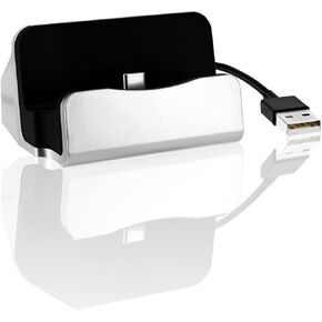 قاعدة شحن من النوع C، قاعدة شحن BENACES عمودية فضية غير قابلة للانزلاق USB-C لسلسلة iPhone15، وSamsung Galaxy S8، وNote8، وLG G5 G6 V20، وHTC 10، وأجهزة أخرى من النوع C
