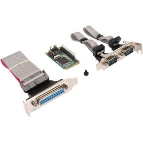 Mini PCIe Combo Serial Parallel Expansion Card, PCI Express to Printer LPT Port RS232 Com Port Adapter, 6Gbs 2 RS 232 Port 1 DP25 Pin for Printers, Scanners Plotters in Saudi Arabia