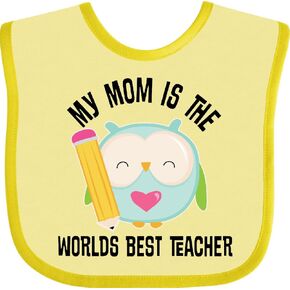 inktastic Teacher Mom School Owl Baby Bib