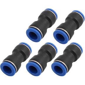 uxcell® 5Pcs 14mm Dia 2 Way Straight Tube Hose Pneumatic Air Quick Fitting Push in Connector