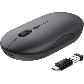 Bluetooth Wireless USB C Mouse for Mac/iMac/Laptop/Computer, Bluetooth Type C Silent Mouse Wireless Rechargeable Travel Mouse for MacBook/iPad/Surface Pro