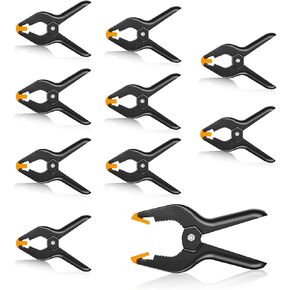FUDESY 4.5 inch Spring Clamps, Heavy Duty Backdrop Clips for Photography Studio, Plastic Strong Clamps for Crafts, Woodworking DIY, 10-Pack