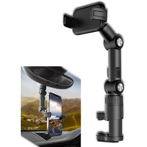 1 PC Car Phone Holder, 360 Degrees Adjustable Phone Holder, Rear View Mirror Video Shooting Bracket, Multifunctional GPS Phone Holder, Universal Multi-Scene Telescopic Bracket (Black)