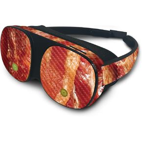 MightySkins Carbon Fiber Skin Compatible with HTC Vive Flow - Crispy Bacon | Protective, Durable Textured Carbon Fiber Finish | Easy to Apply