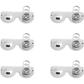 Heyiarbeit 50Pcs Battery Springs AA Metal Contact Plate Replacement Negative to Positive Conversion Spring Contact for Remote Control Battery Charger Inner Semicircle Nickle Plated 26.5x12mm