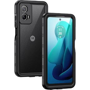 Lanhiem for Moto G 5G 2024 Case, IP68 Waterproof Dustproof Shockproof Case with Built-in Screen Protector, Full Body Underwater Protective Cover for Moto G 5G 2024, Black