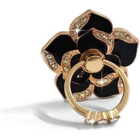Flower Cell Phone Ring Holder Black Phone Grip Bling Phone Ring Holder Grip 360°Rotation Phone Finger Ring Adjustable Phone Grip Stand Metal Ring Holder for Phone Case Black 1PCS
