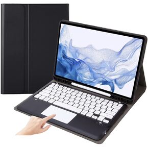 AnMengXinLing Keyboard Case for iPad Air 6th Generation 11 inch/iPad Air 5th / 4th Gen with Pencil Holder, Soft TPU Back Cover with Detachable Touchpad Keyboard for iPad Air6/Air5/Air4, Black