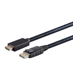 Monoprice DisplayPort 1.1 to HDTV Cable, 4K@24Hz, 1080p@60Hz, 48-bit Deep Color, Gold Plated Connectors, 6 Feet, Black