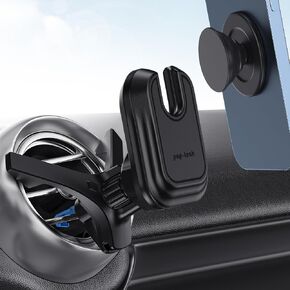 pop-tech Car Vent Phone Mount: Cell Phone Holder for Thick Socket Grip & iPhone 15 Samsung Case Magsafe Card Holder, Universal Hook Clip Mount for Round/Horizontal/Vertical Air Vent (Black)