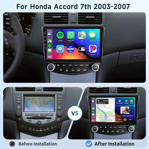 [2G+64G] راديو سيارة Honda Accord 7th 2003 2004 2005 2006 2007 مع CarPlay اللاسلكي/Android Auto، 10.1 بوصة Android 13 شاشة تعمل باللمس، GPS Navi/WiFi/Bluetooth/SWC + كاميرا احتياطية عالية الدقة in Saudi Arabia