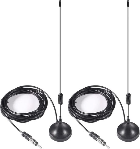 2pcs Universal Car Stereo Antenna Car FM AM Radio Antenna Magnetic Base Car Radio Antenna Aerial for Vehicle Truck SUV Truck RV Marine Boat Car Stereo Audio Radio Head Unit CD Media Receiver Player in Saudi Arabia