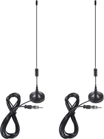 2pcs Universal Car Stereo Antenna Car FM AM Radio Antenna Magnetic Base Car Radio Antenna Aerial for Vehicle Truck SUV Truck RV Marine Boat Car Stereo Audio Radio Head Unit CD Media Receiver Player in Saudi Arabia