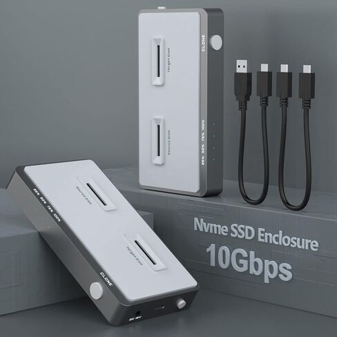 10Gbps Dual-Bay NVMe M.2 Duplicator Docking Station Offline Clone USB C to NVME SSD Enclosure for M Key NVMe PCIe 2242 2260 2280 22110 M.2 SSDs (NVMe Docking Station Tool-Free Dual-Bay) in Saudi Arabia