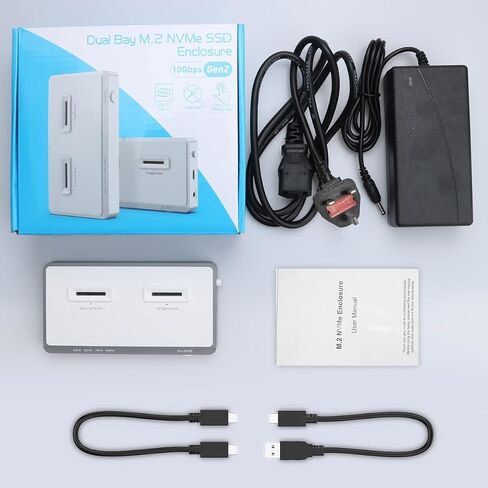 10Gbps Dual-Bay NVMe M.2 Duplicator Docking Station Offline Clone USB C to NVME SSD Enclosure for M Key NVMe PCIe 2242 2260 2280 22110 M.2 SSDs (NVMe Docking Station Tool-Free Dual-Bay) in Saudi Arabia