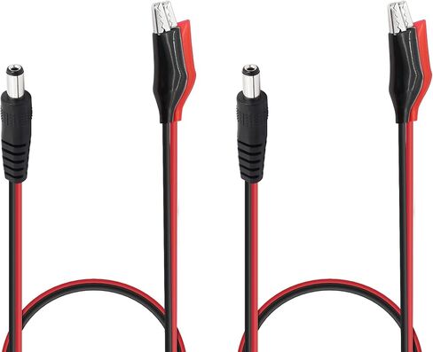 YACSEJAO 2 PCS DC Jack to Alligator Clip Power Cable 50CM /19.7Inches 2.1mmx5.5mm 12V DC Jack to Alligator Clip Power Cable (DC Female to Alligator Clip) in Saudi Arabia
