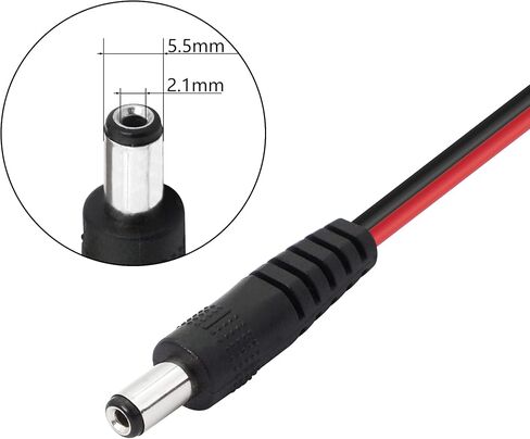 YACSEJAO 2 PCS DC Jack to Alligator Clip Power Cable 50CM /19.7Inches 2.1mmx5.5mm 12V DC Jack to Alligator Clip Power Cable (DC Female to Alligator Clip) in Saudi Arabia
