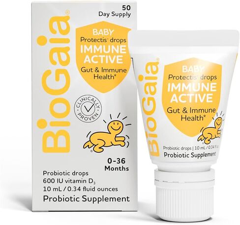BioGaia Immune Active Baby Probiotic Drops + Vitamin D | for Digestive & Immune Health | for Babies & Toddlers 0-36 Months | Pediatrician Trusted | Allergen, Dairy, Soy & Gluten Free in Saudi Arabia