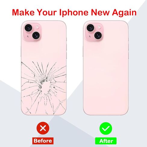 OEM Back Glass Replacement Compatible with iPhone 15 Plus 6.7 Inches All Carriers with Professional Repair Kit and Installation Instruction (Black) in Saudi Arabia