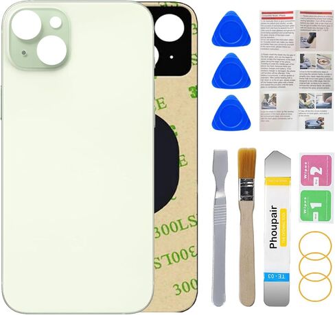 OEM Back Glass Replacement Compatible with iPhone 15 Plus 6.7 Inches All Carriers with Professional Repair Kit and Installation Instruction (Black) in Saudi Arabia