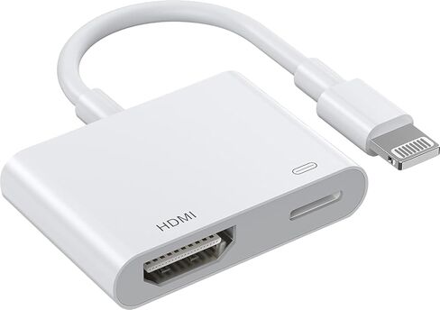 [معتمد من Apple MFi] محول Apple Lightning إلى HDMI، محول 1080P Lightning إلى Digital AV محول شاشة مزامنة الفيديو والصوت 4K لهاتف iPhone 14 13 12 11 XS XR X 8 7 iPad إلى شاشة عرض تلفزيون عالية الدقة in Kuwait