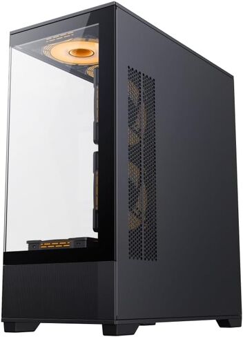 NextGen Vista AB Mid-Tower ATX Gaming PC Case, 360mm Radiator Support, Seamless Tempered Glass Front & Side Panel, USB 3 & Type-C, Black in Kuwait