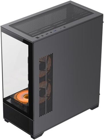 NextGen Vista AB Mid-Tower ATX Gaming PC Case, 360mm Radiator Support, Seamless Tempered Glass Front & Side Panel, USB 3 & Type-C, Black in Kuwait