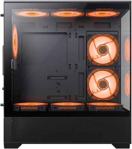 NextGen Vista AB Mid-Tower ATX Gaming PC Case, 360mm Radiator Support, Seamless Tempered Glass Front & Side Panel, USB 3 & Type-C, Black in Kuwait